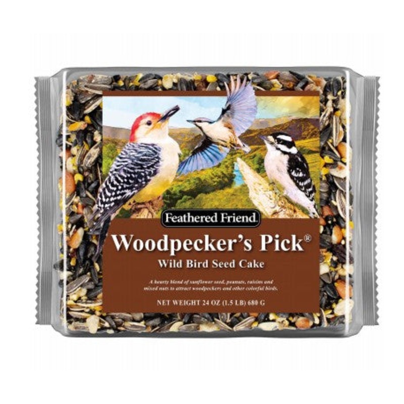 Global Harvest Foods Feathered Friend Woodpecker Seed Cake Wild Bird Food