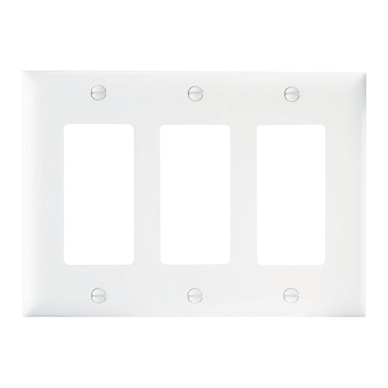 Pass & Seymour Decorator Openings, Three Gang, White