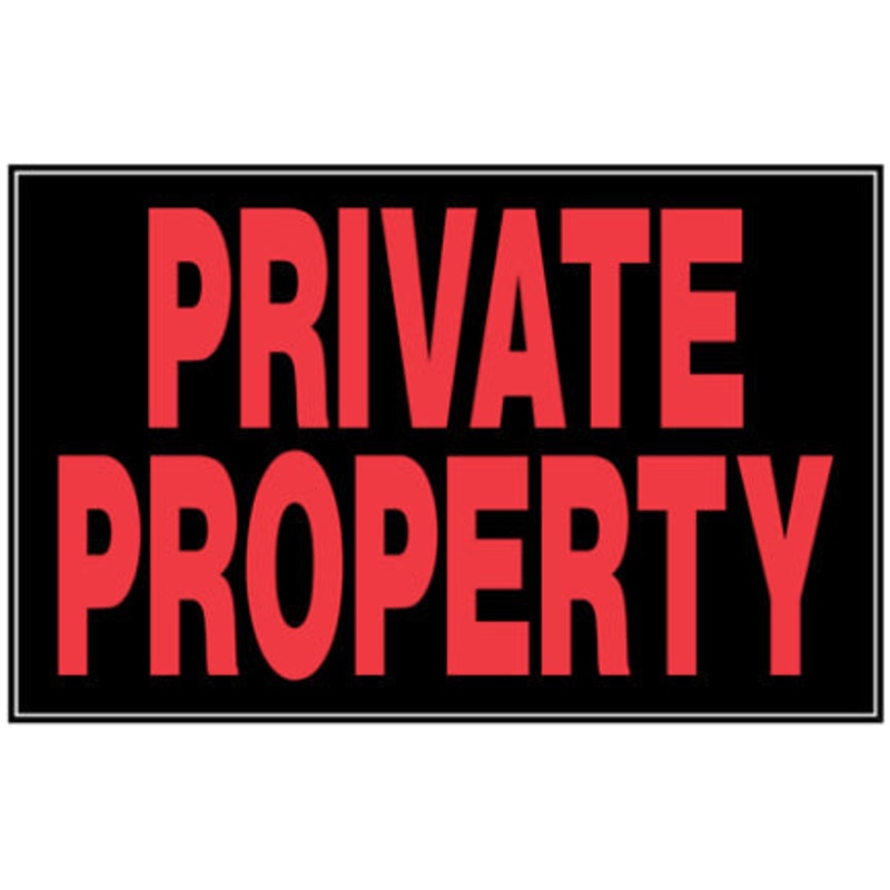 8  X 12  BLACK AND RED PRVTE PRPRTY SGN