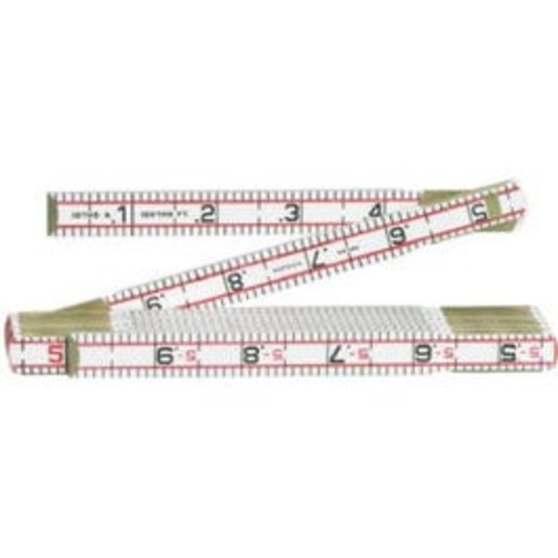 Red End Engineer’s Folding Rule, Wood, 5/8-In. x 6-Ft.