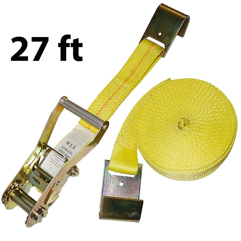 Ratchet Straps USA 2″ x 27′ Ratchet Strap w/Flat Hooks