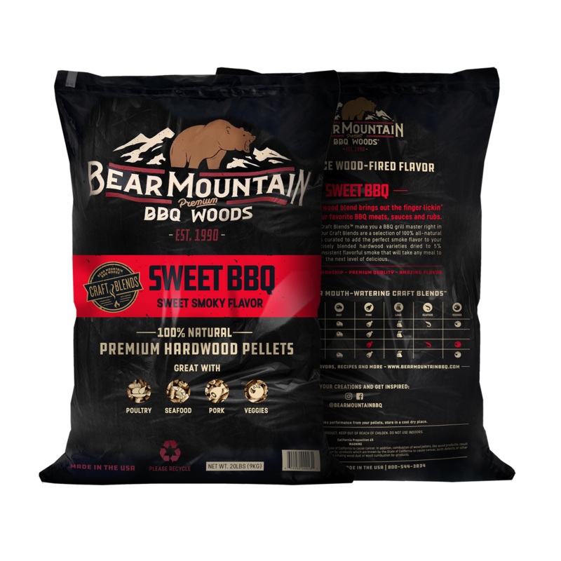 Bear Mountain Premium BBQ Woods Sweet BBQ Craft Blends Wood Pellets 20 Lbs