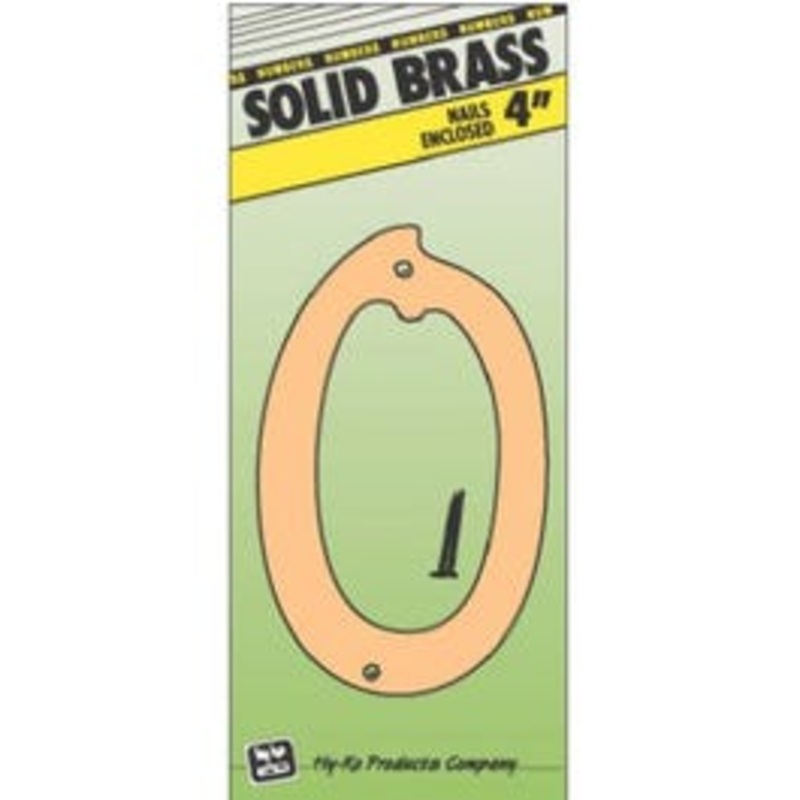 House Address Number “0”, Brass, 4-In.
