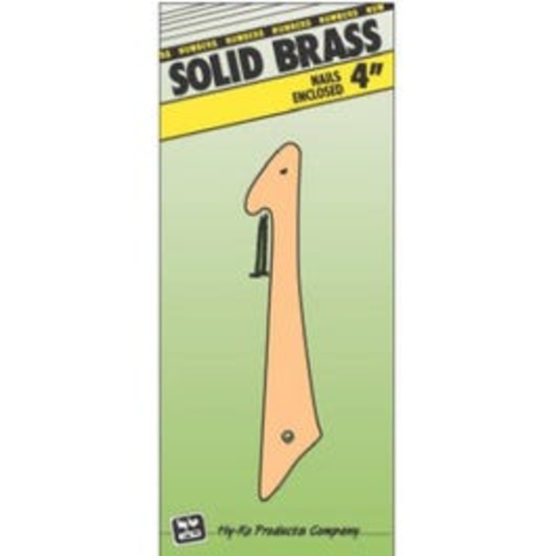 House Address Number “1”, Brass, 4-In.