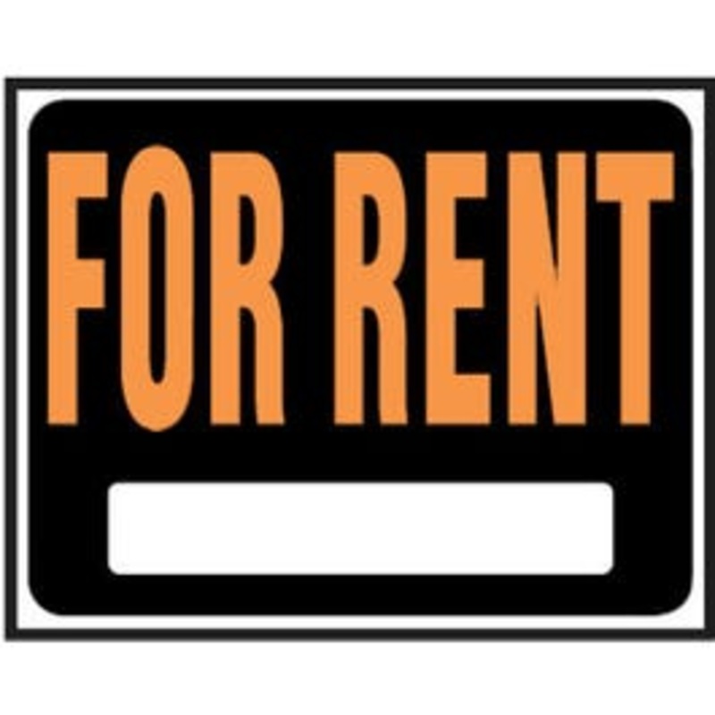 Jumbo “For Rent” Sign, Plastic, 15 x 19-In.