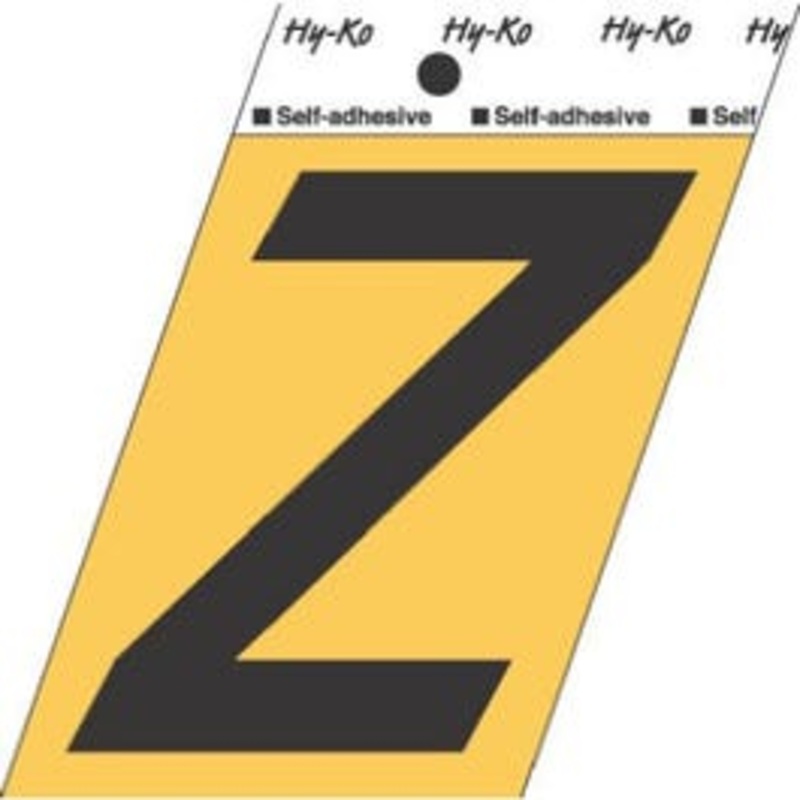 Address Letters, “Z”, Black/Gold Aluminum, Adhesive, 3.5-In.
