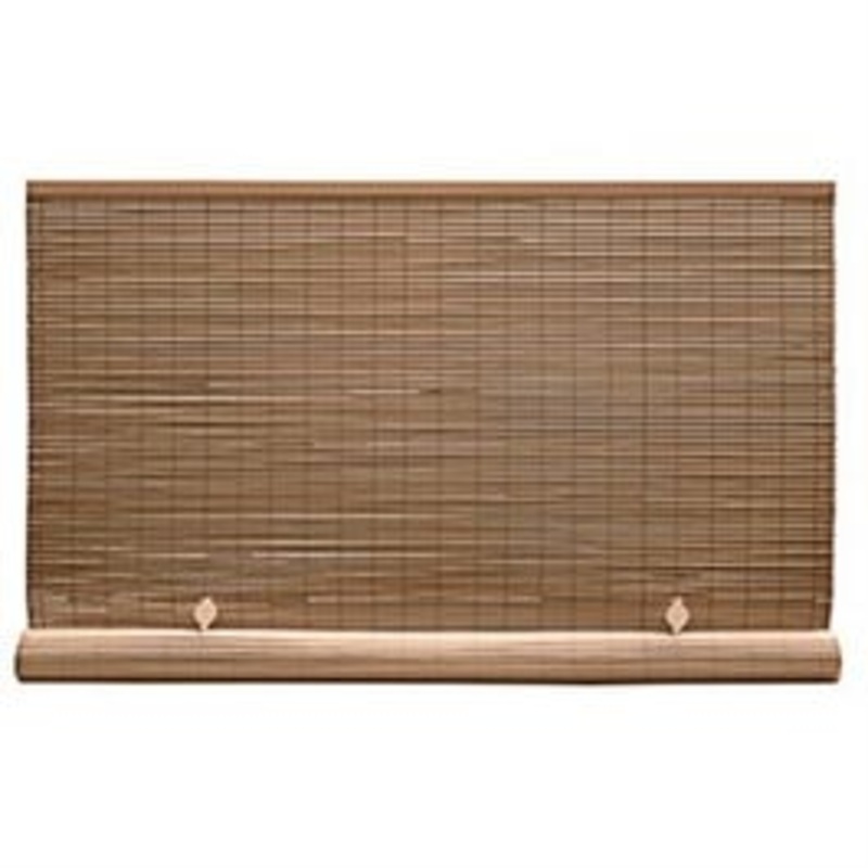 Roll Up Blind, Woodgrain PVC, 48 x 72-In.