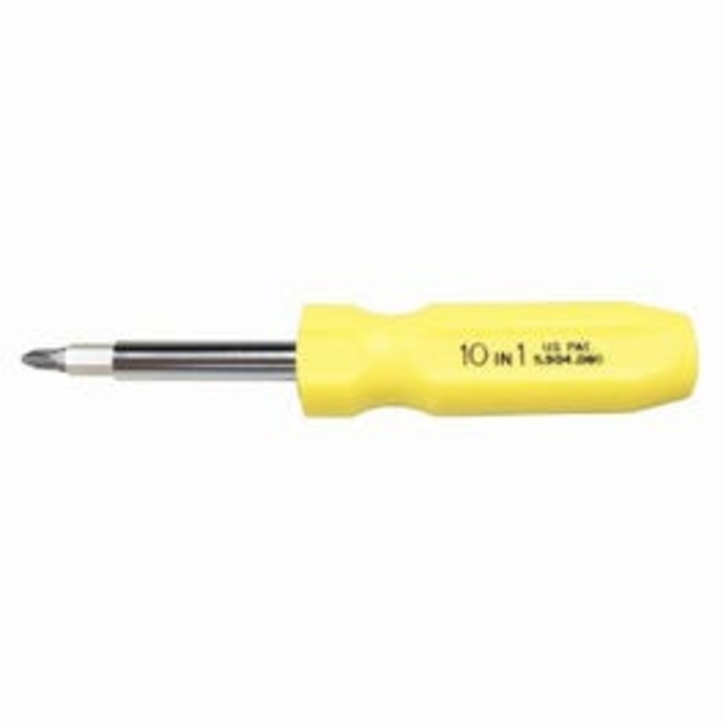 Quick-Change Multi-Bit Screwdriver, 4 Double-Sided Bits