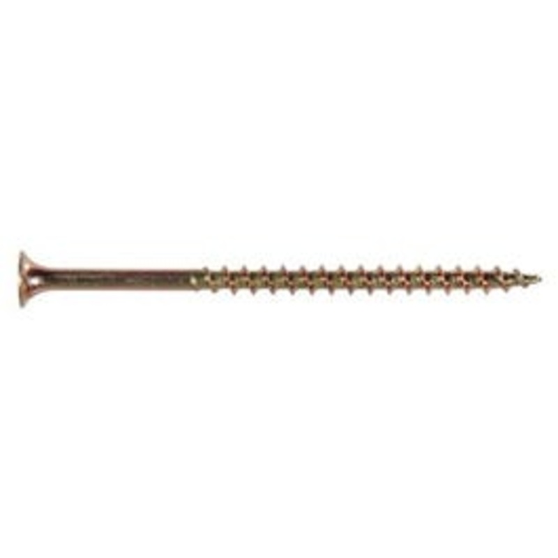 Fas-N-Tite Wood Screws, Phillips, Zinc & Yellow, 2.5-In. x 8, 1/4-Keg Bucket