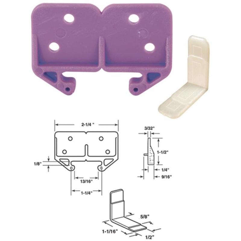 Prime-Line 1-1/4" Polyethylene White Track Guide (2 Count)