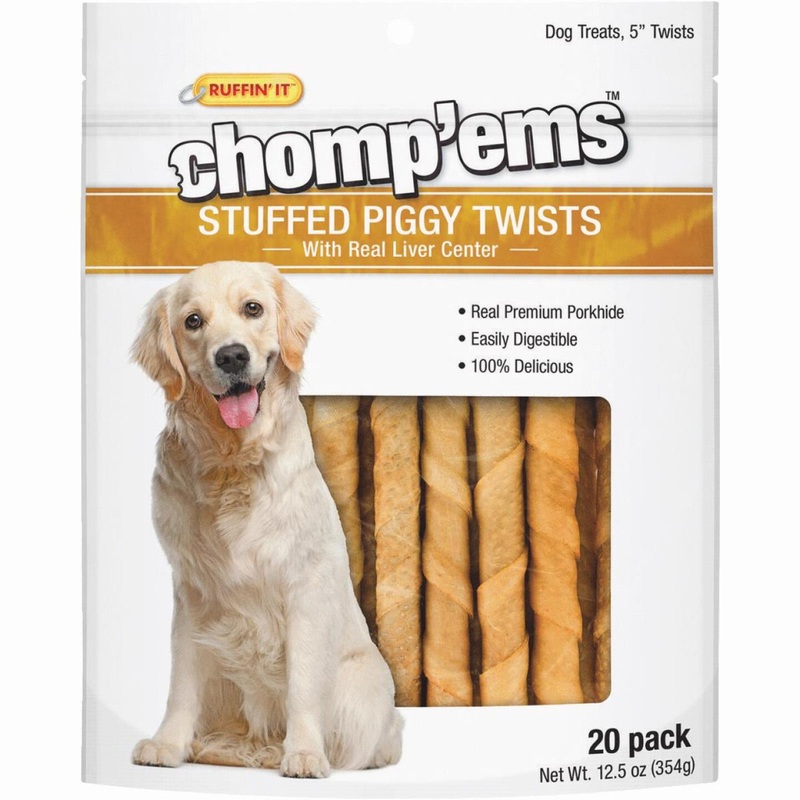 Ruffin’ it Chomp’ems Pork Flavor Chewy Dog Treat (20-Pack)