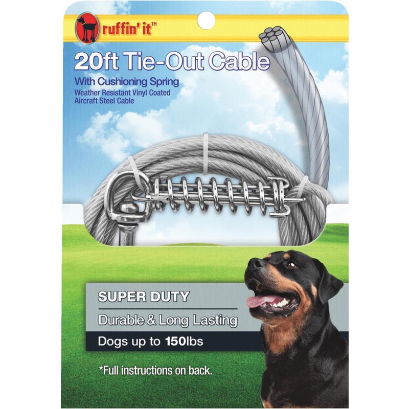 Westminster Pet Ruffin’ it Super-Duty Extra Large Dog Tie-Out Cable, 20 Ft.