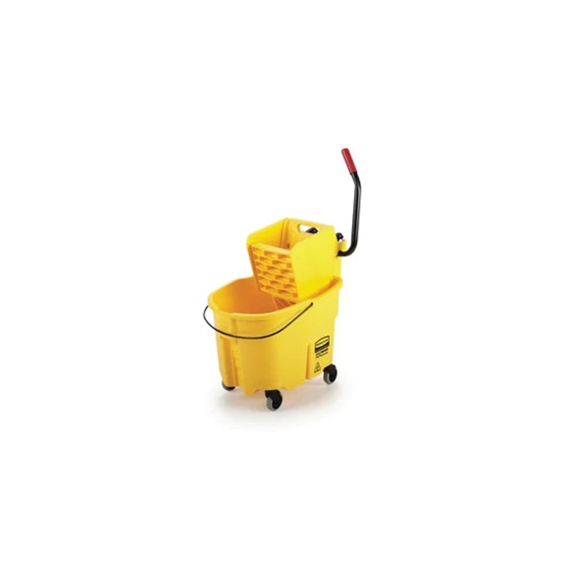Rubbermaid Wavebrake 35 Qt Side Press Bucket And Wringer, Yellow