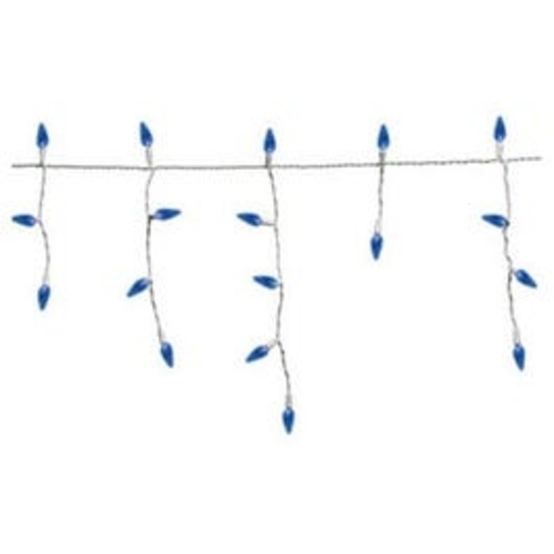 Christmas Lights Set, Blue Icicle LED, 105-Ct.