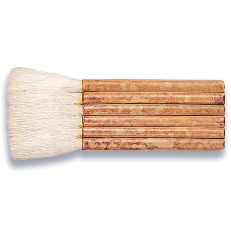 Yasutomo Hake Brush, Round Type, Short Bamboo Handle, 1-7/8 Inch, Each