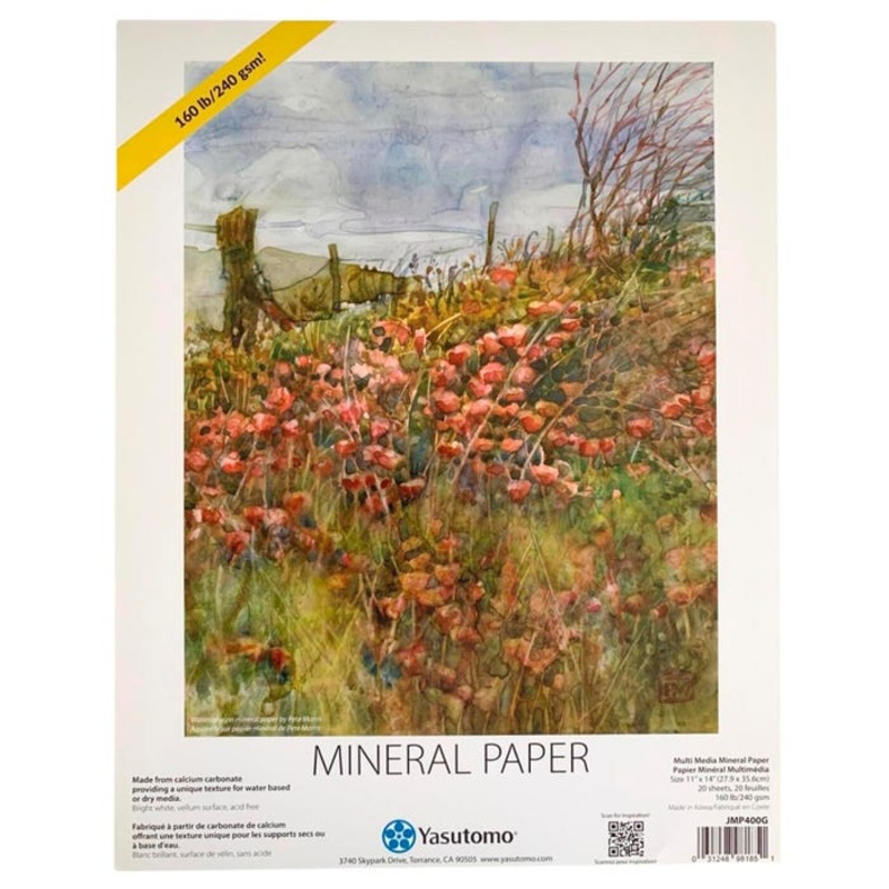 Yasutomo Mineral Paper Pad, 11 x 14 Inches, 160 lb., 20 Sheets