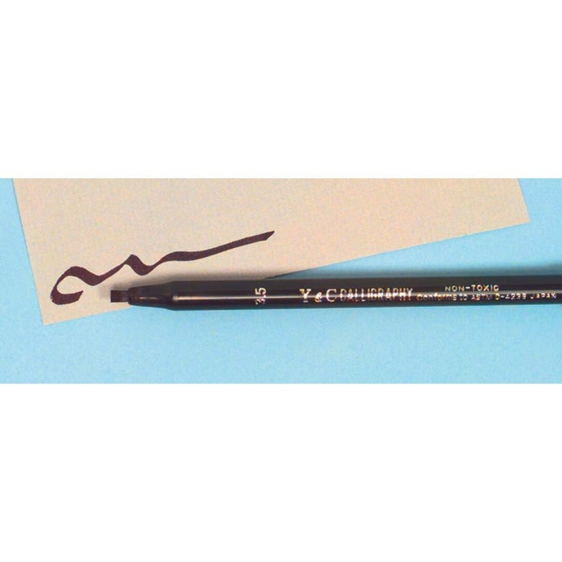 Yasutomo Y and C Non-Toxic Water Based Calligraphy Marker, 3.5 mm Mini-Chisel Tip, Black, Pack of 12
