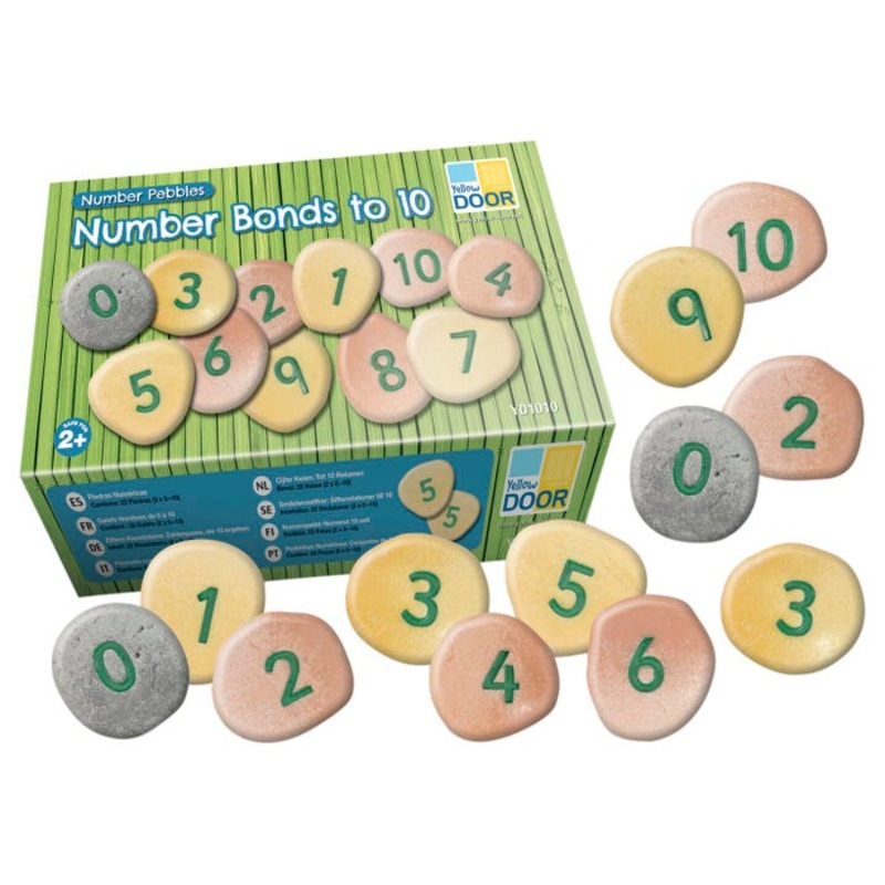 Yellow Door Number Pebbles, Number Bonds to 10, Set of 22