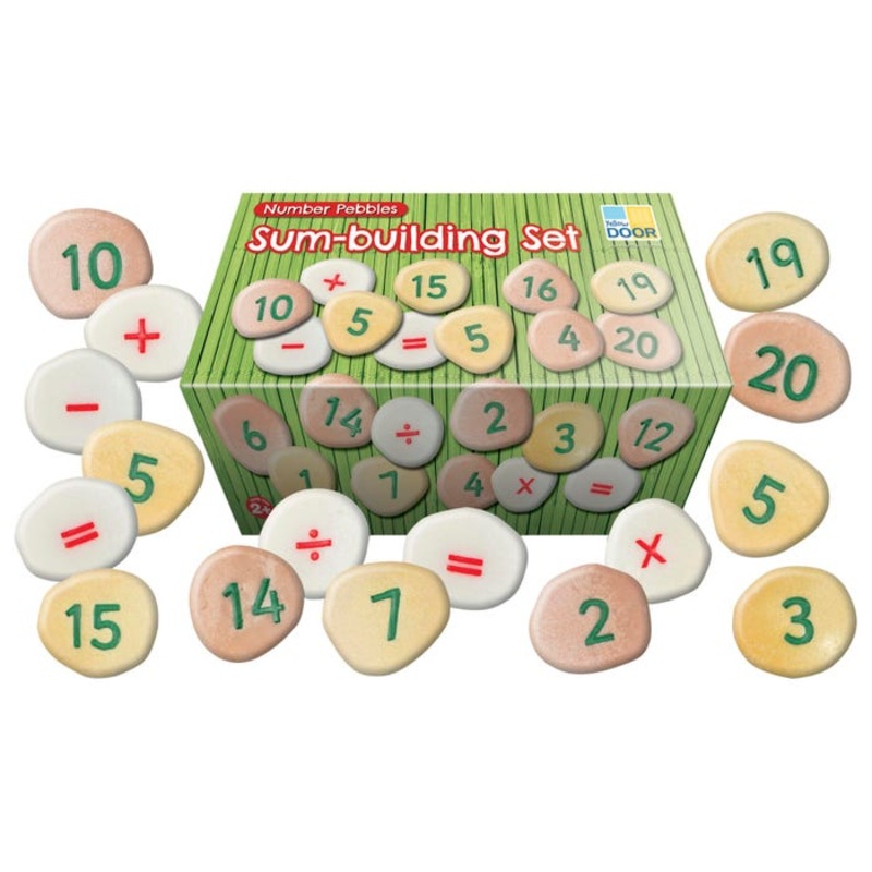 Yellow Door Number Pebbles Sum-Building Set, Set of 50