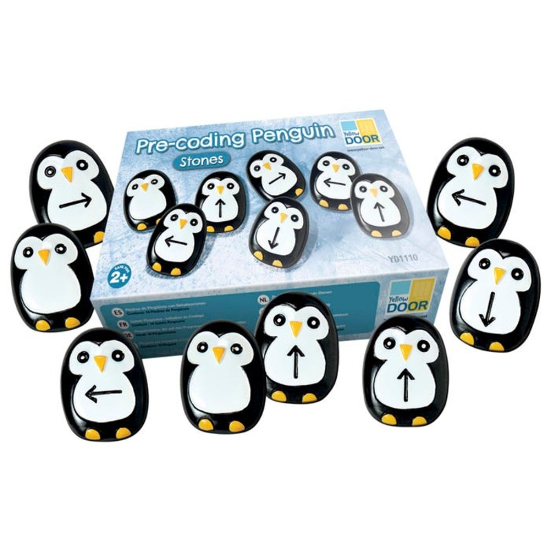 Yellow Door Pre-coding Penguin Stones, Set of 18