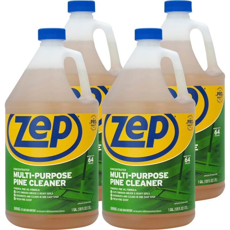 Zep Multipurpose Pine Cleaner, 128 Fluid Ounces, Brown, Carton of 4