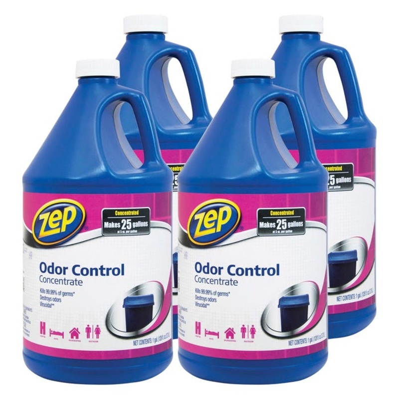 Zep Odor Control Concentrate, 128 Fluid Ounces, Blue, Carton of 4