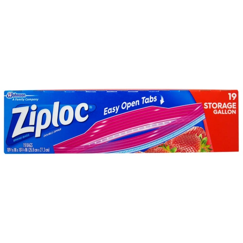Ziploc Storage Bags, Gallon Size, Pack of 19