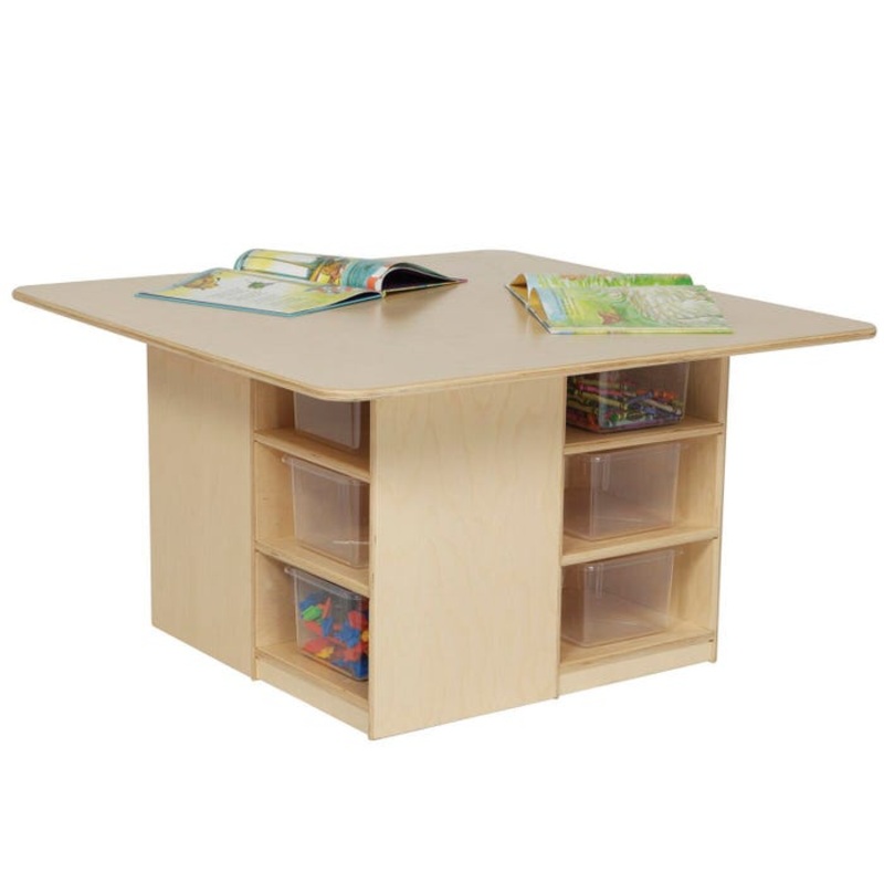 Wood Designs Cubby Table with Clear Trays, 36 x 36 x 20 Inches