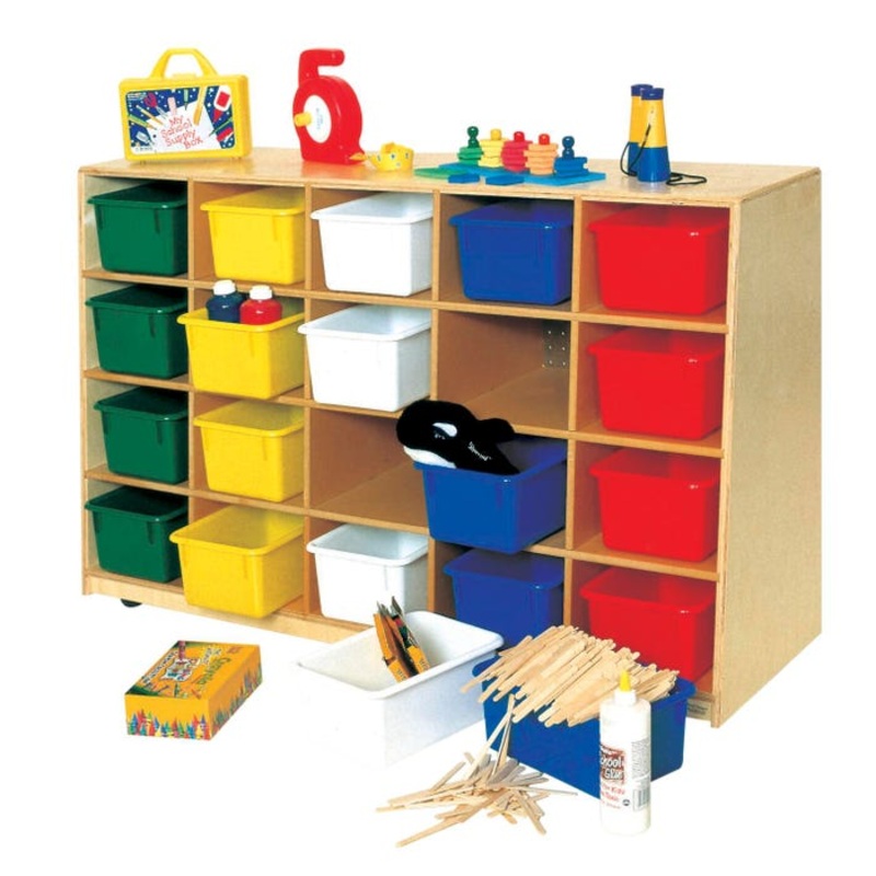 Wood Designs Tip-Me-Not Cubby Unit, 20 Trays, Birch Plywood, 48 x 15 x 30 Inches