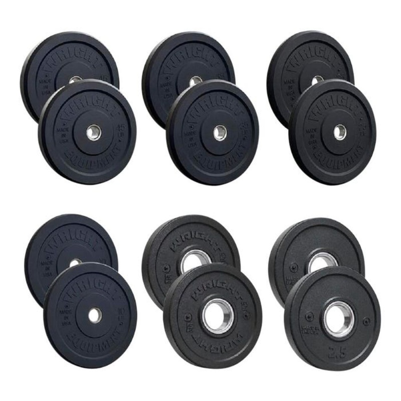 Wright AMP Bumper Plates Set, Total of 300 Pounds