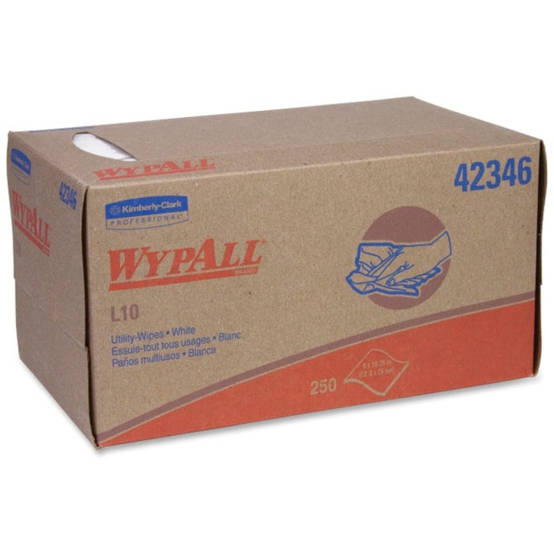 WYPALL L10 Lightweight Utility Wipes, White, Case of 24