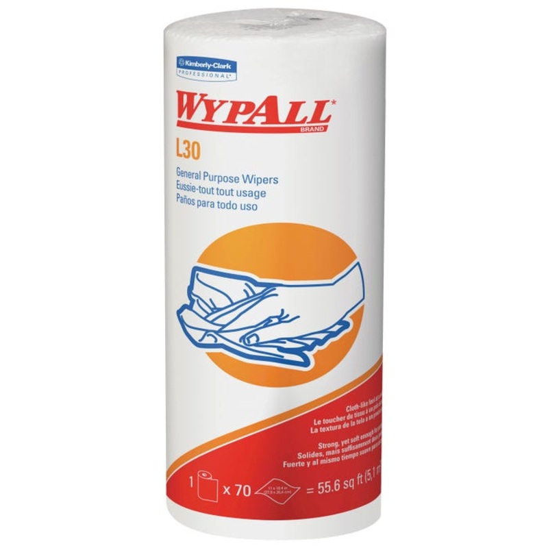WYPALL L30 General-Purpose Wipers, White, 70 Sheets