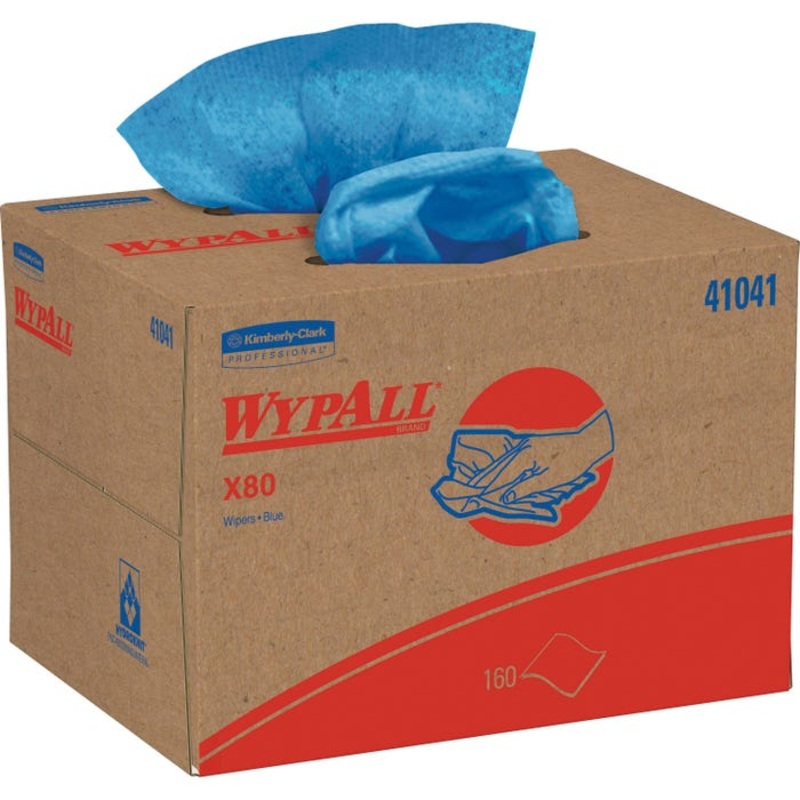 WYPALL X80 Cloth Towel, 12-1/2 X 16-4/5 in, Hydroknith, Blue, Pack of 160
