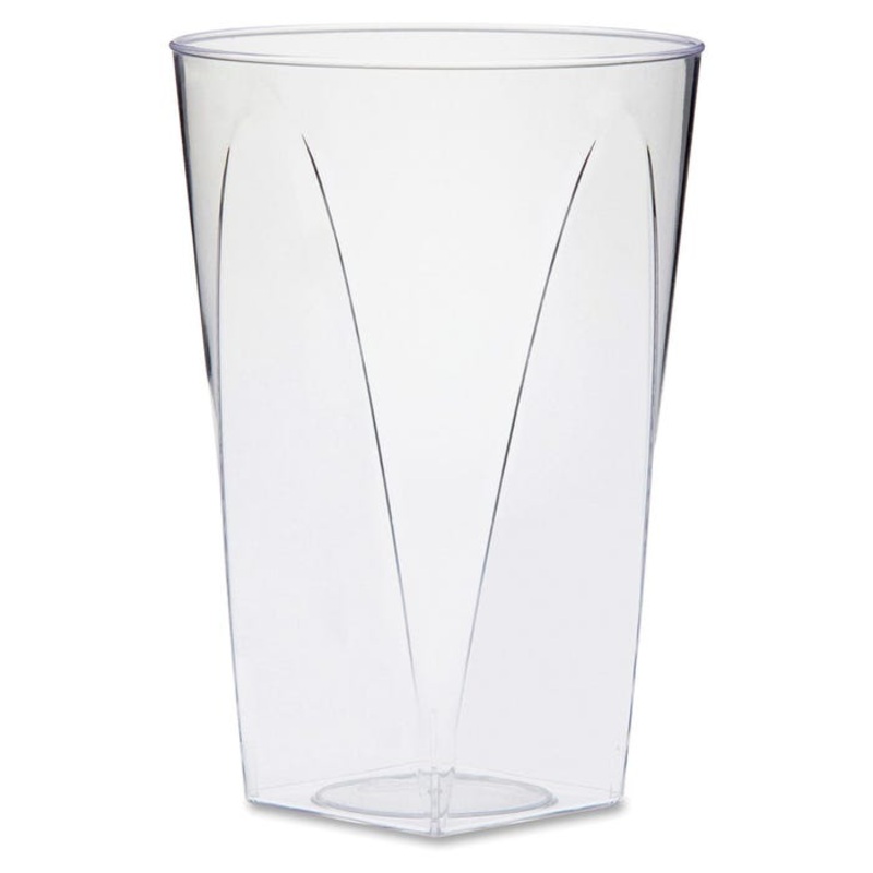 Milan Square-to-Round Tumbler, 10 oz, Clear, Pack of 16