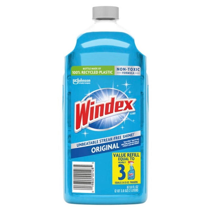Windex Original Glass Cleaner Refill, Liquid, 67.63 Ounces, Case of 6