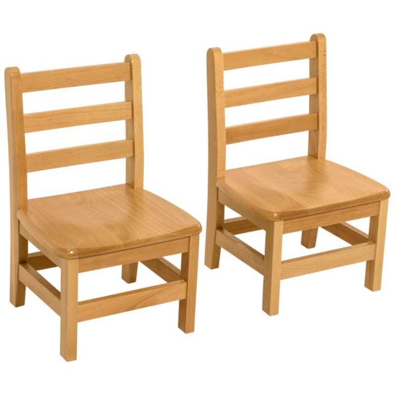 Wood Designs Deluxe Hardwood Chairs, 13-Inch Seat Height, 14 x 12-1/8 x 25-1/4 Inches, Natural, Set of 2