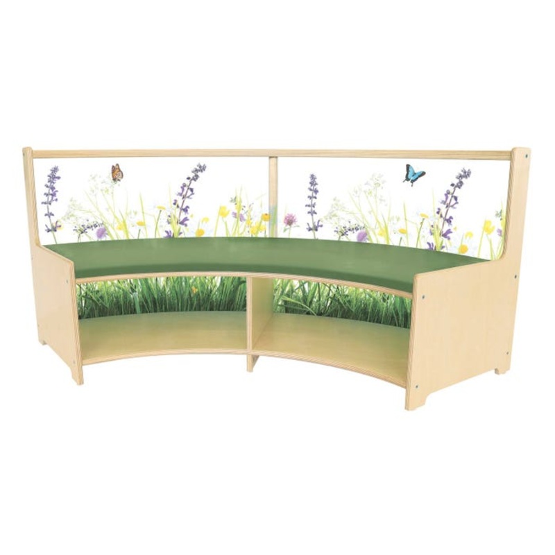 Nature View Curve Out Sofa, 56-3/4 x 17 x 24-1/4 Inches
