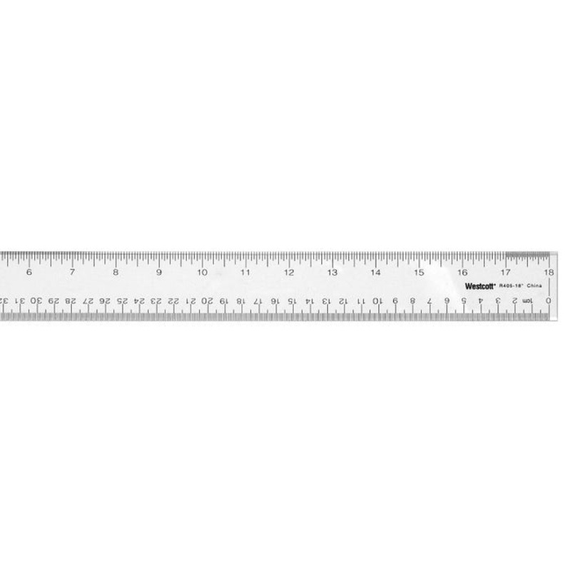 Westcott Acrylic Ruler, 18 Inches, Pack of 12