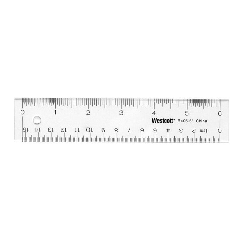 Westcott Acrylic Ruler, 6 Inches, Pack of 12