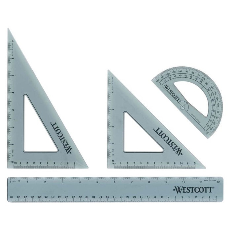 Westcott Combo Drawing Set, Transparent, Set of 4