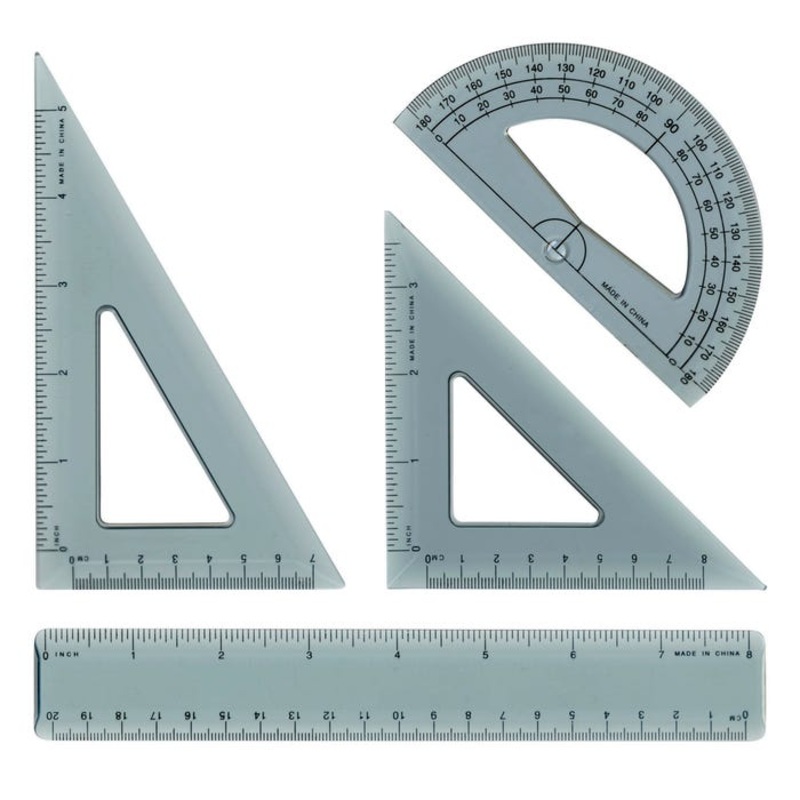 Westcott Drawing 8 Inch Ruler Combo, Set of 4