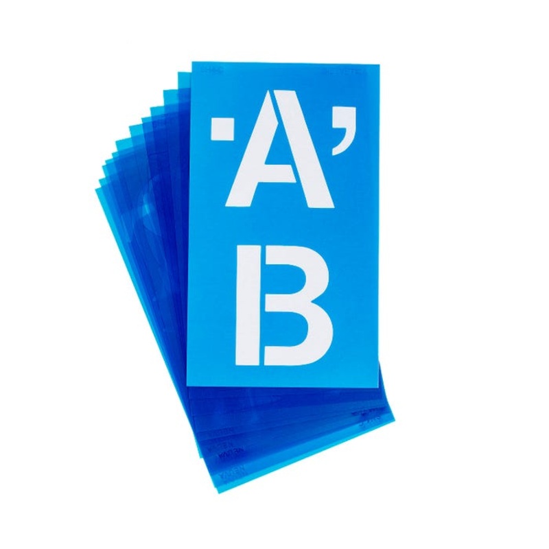 Westcott Plastic Die-Cut Capital Letter Stencil, 4 Inches, Clear Blue