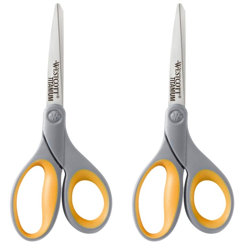 Westcott Titanium Bonded Straight Scissors, 8 Inches, Pack of 2