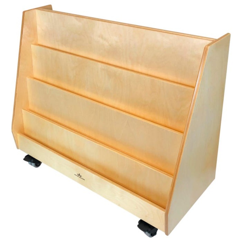 Whitney Brothers Deluxe Two Sided Mobile Book Display Stand, 36 x 14-1/2 x 28 Inches