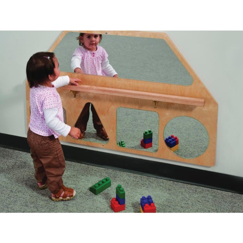 Whitney Brothers Wall Mirror Shapes With Pull-Up Bar, 47 x 30 x 5 Inches
