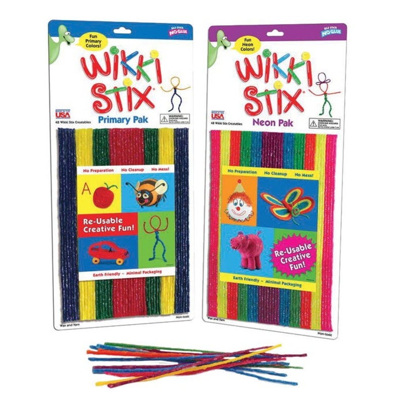 Wikki Stix Combo Pack, 8 Inches, Assorted Primary and Neon Colors, Set of 96