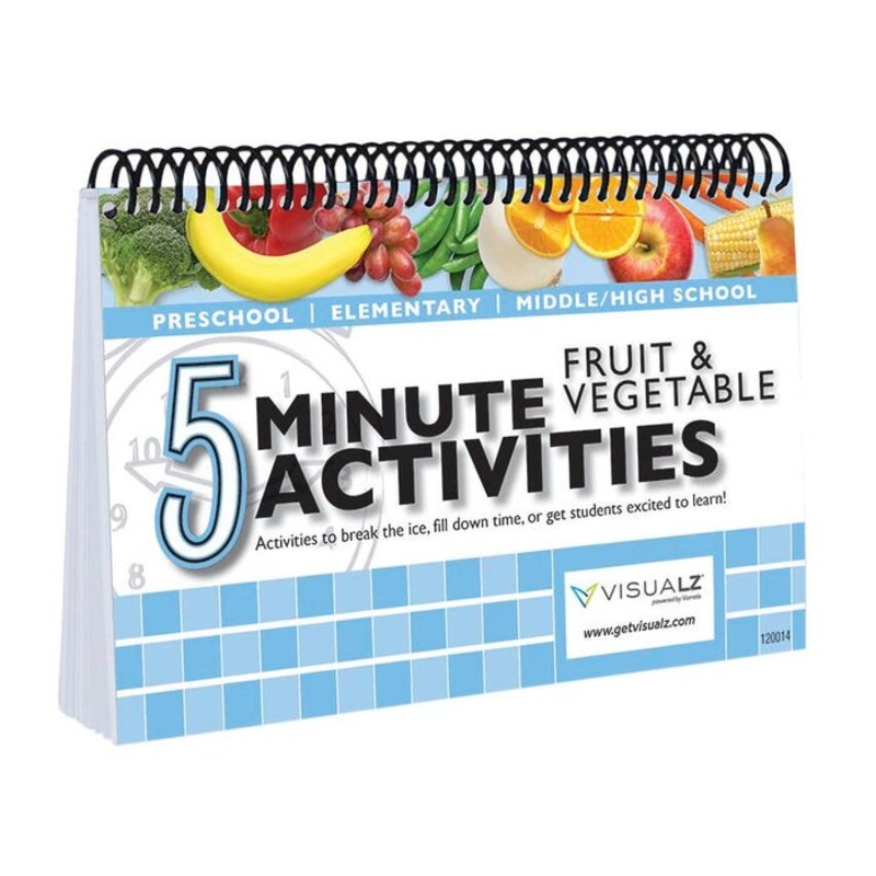 Visualz 5 Minute Fruit & Vegetable Activities Book, Spiral Bound