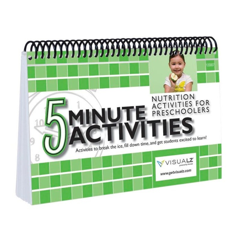 Visualz 5 Minute Nutrition Activities Book for Preschoolers, Spiral Bound