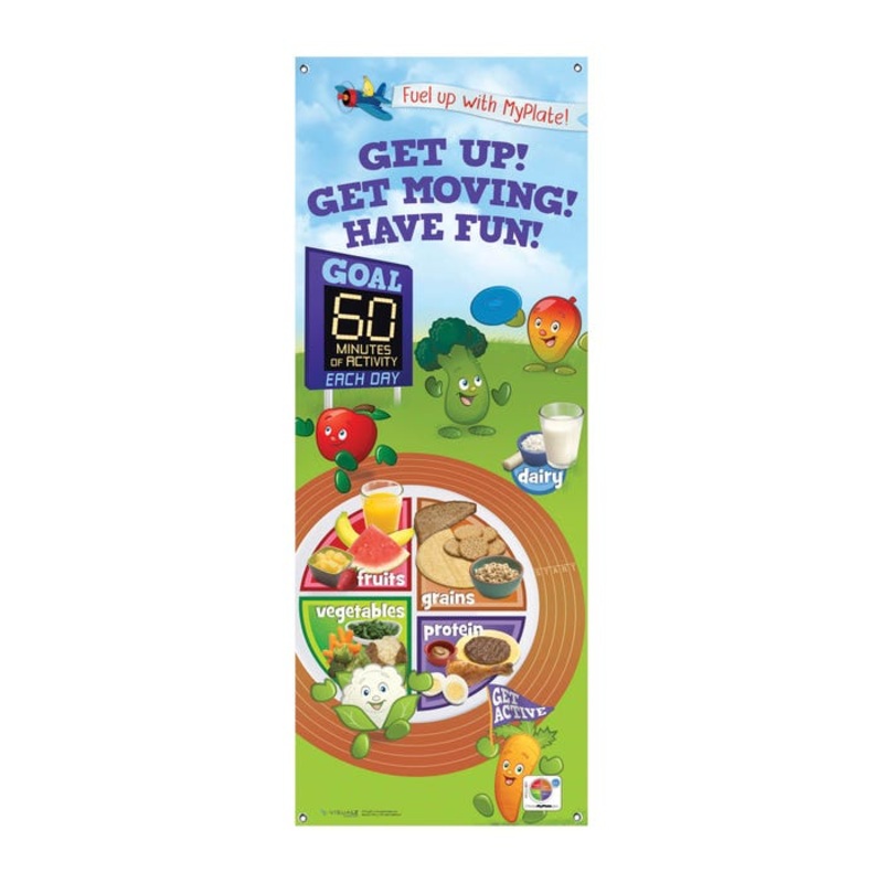 Visualz Active Kids MyPlate Vinyl Banner, 24 x 63 Inches