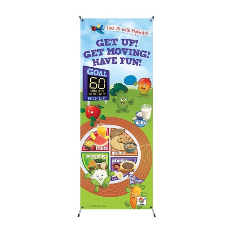 Visualz Active Kids MyPlate Vinyl Banner with Stand